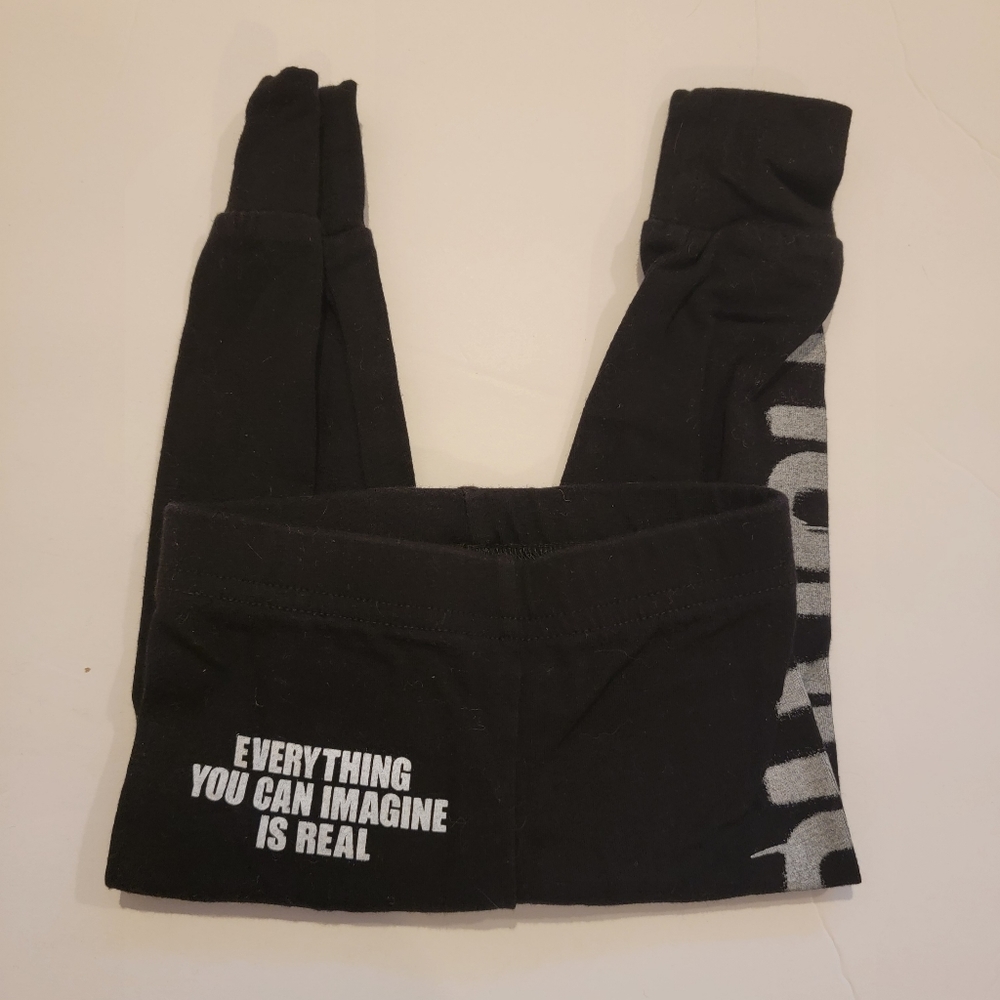 Nununu black graphic pants legging baby infant size 6-12 months nwot